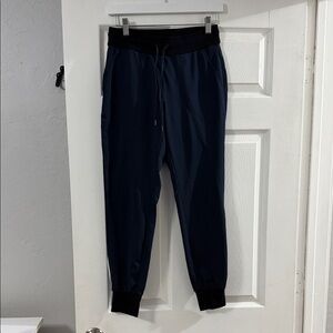 Athleta Navy Joggers with Black Waistband